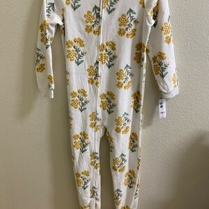Carter's Yellow Floral‎ Print Footie